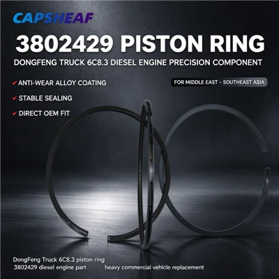 Segment de piston 3802429 pour composants de précision de moteur diesel du camion 6C8.3 DongFeng